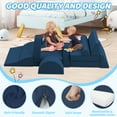 thumbnail image 4 of PORKISS 11 PCS Kids Sofa Couch, Foam Modular Kids Play Couch for Boys Girls, Creativing Toddler Sofa Couch for Aged 2+, Modern Floor Couch for Playroom, Bedroom,Gifts, Blue, 4 of 7