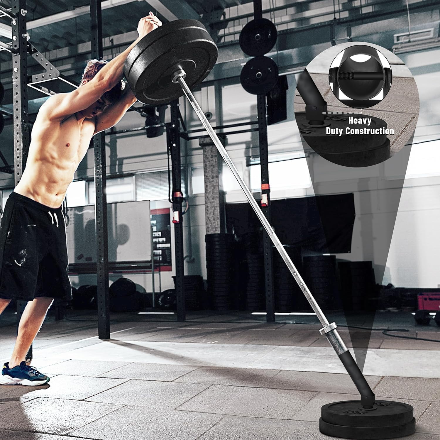 BalanceFrom T-Bar Landmine Row Attachment – 360° Swivel Olympic 2" Barbell Insert | Home-Gym Back/Core Trainer, Heavy-Steel, Easy Setup