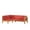TEAK FINISH+Red, variant on GDF Studio Mid-Century Modern 2 Piece Outdoor Patio Sofa Set, Right Corner Couch with Solid Wood Frame, Removable Cushions, Slat Design, Beige