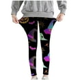 thumbnail image 5 of Girls Halloween Leggings Cute Pumpkin/Ghost/Bats Graphic Printed Soft Stretchy Jeggings Pants Holiday Outfits (4 Years, Style #D), 5 of 7