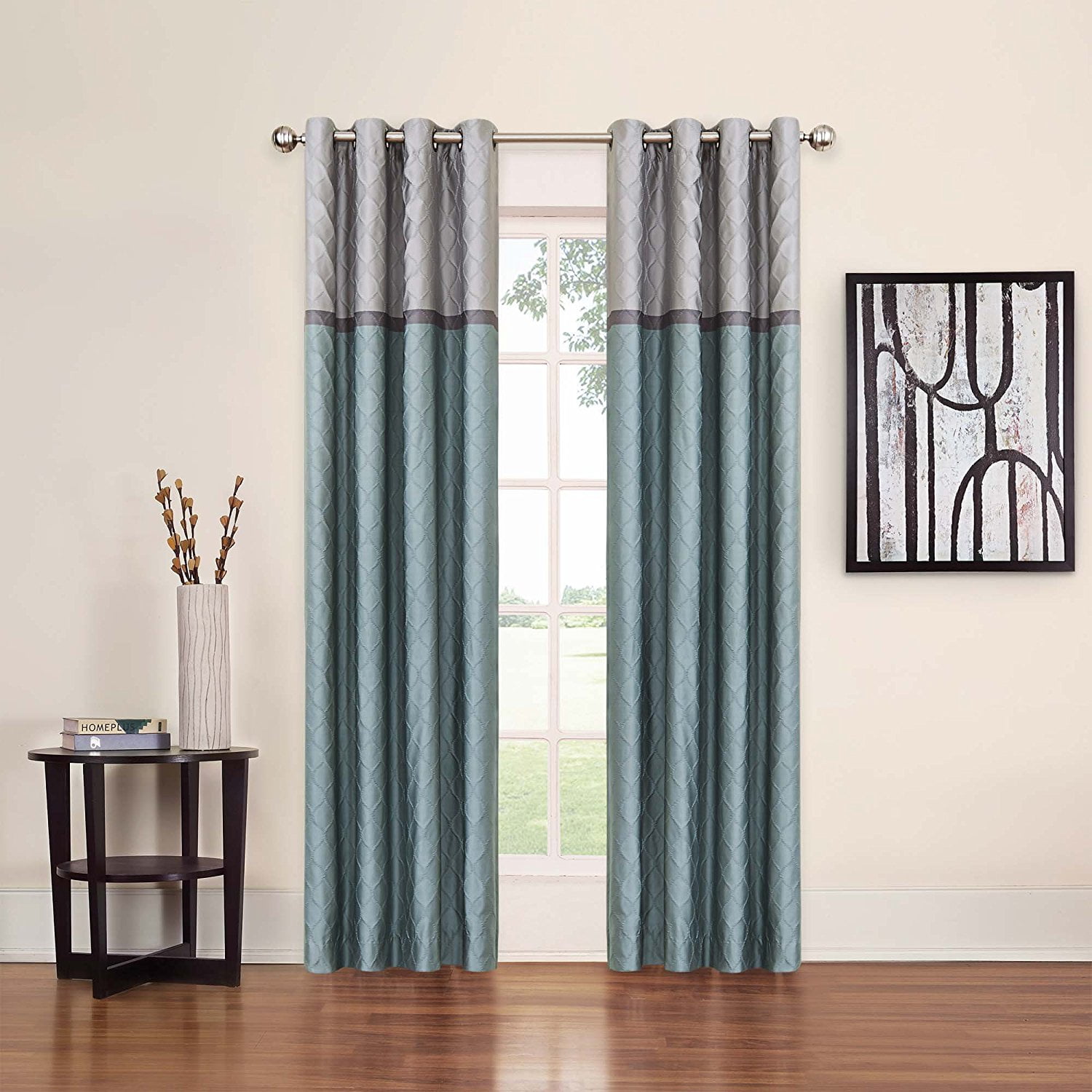 Eclipse Arno Thermalayer Blackout GrommetTop Curtain Panel Blue