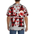 thumbnail image 3 of Kdxio Men'S Hawaiian Shirt For Men Short Sleeve Shirt Buffalo Plaid Love And Gnome Summer Casual Holiday Beach Button Down T-Shirts, 3 of 5