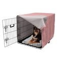 thumbnail image 2 of Checkered Dog Crate Cover, Crosswise Stripes with Little Red Squares Retro Abstract Pattern, Easy to Use Pet Kennel Cover for Medium Large Dogs, 35" x 23" x 27", Dark Coral Pale Pink, by Ambesonne, 2 of 6