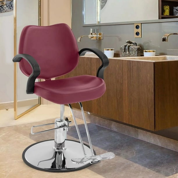 Hair Styling Chair Barber Chair Salon Chairs for Hair Stylist Hydraulic  Chair 360° Rolling Swivel Styling Chair with Footrest for Hair Stylist  Women Man,Burgundy - Walmart.com
