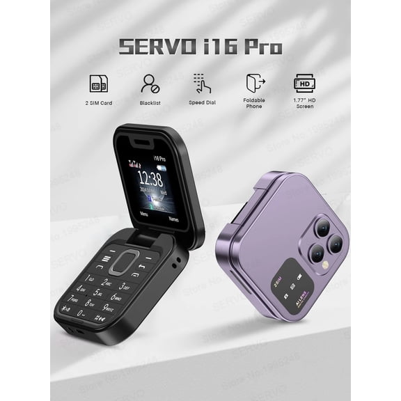 Folding Flip Phone Dual SIM Dual Standby Mini Backup Phone Speed‑Dial Keys User‑Friendly Design Clear Audio Quality High‑Definition Camera Built‑in LED Flashlight