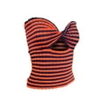 thumbnail image 5 of Biekopu Women’s Sexy Knitted Tube Tops Fashion Stripe Hollow Exposed Navel Backless Strapless Tops, 5 of 9