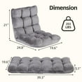 thumbnail image 3 of HomGarden 14-Position Adjustable Floor Chair Padded Folding Gaming Sofa Chair Grey 18.5”W x 19.3”D x 18”H, 3 of 7