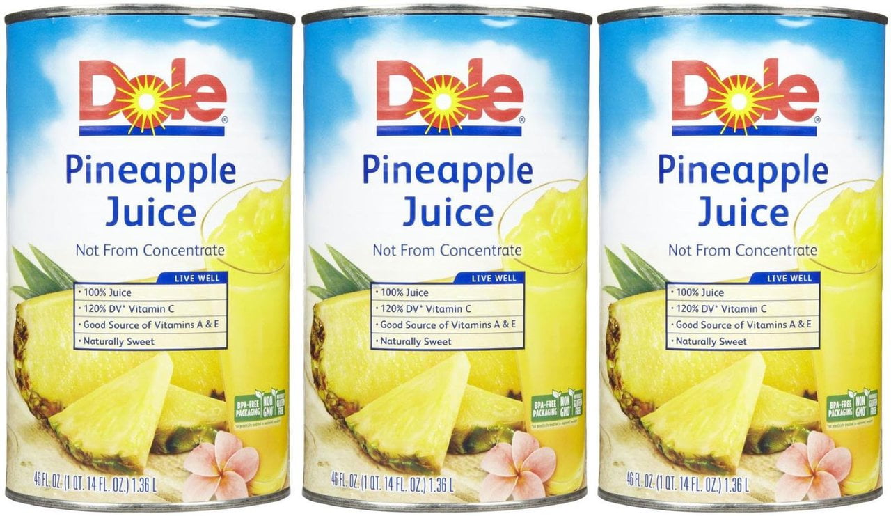 (12 Pack)Dole 100 Pineapple Juice, 46 Fl Oz