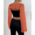 thumbnail image 2 of Women’s Cropped Knit Shrug Top Lightweight Bell Sleeve Summer Cover-Up, Soft Breathable Cropped Cardigan Shrug for Casual & Beach, Cropped Shrug Women, 2 of 13