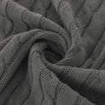 thumbnail image 4 of Cotton Blanket Soft Warm Cable Knit Throw Home Bedding Blankets Grey 50"x60", 4 of 8