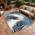 thumbnail image 2 of Findosom 5'x7' Jute Area Rug for Living Room,Palm Leaves Washable Area Rug,Neutral Waterproof Indoor Outdoor Rug Non-Slip Floor Carpet for Patio,Living Room,Balcony,Dining Room,Blue, 2 of 7
