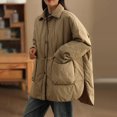 thumbnail image 1 of UPPADA Cropped Puffer Jacket Women Long Sleeve Stand Collar Padded Coats Winter Warm Zip Up Padded Short Quilted Jackets Down Coat with Pockets,Plus Size Winter Clothes for Women Khaki,XL, 1 of 8