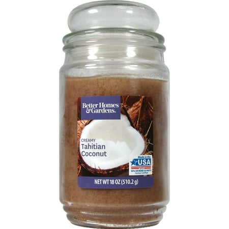 Better Homes & Gardens Tahitian Coconut Single-Wick 18 oz. Jar (Best Scented Jar Candles)