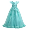 thumbnail image 1 of Miluxas Robe de Princesse pour Filles Robe Formelle pour Enfants Robe de Bal Concours Mariage Fête Robes pour Filles Vert 5-6 Ans, 1 of 6