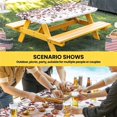 thumbnail image 6 of Leaves Table Cloths for 4 Foot Rectangle Tables, Pink Brown Summer Botanical Patio Waterproof Elastic Fitted Tablecloths, Washable Rectangular Table Cover for Camping, 6 of 8