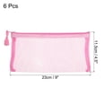 thumbnail image 2 of Malla Cremallera Bolsas, B6 Nylon Cremallera Bolsa Lápices Estuche Almacenamiento Bolsillos para Viajes Oficina Accesorio, Rosa Paquete de 6, 2 of 5