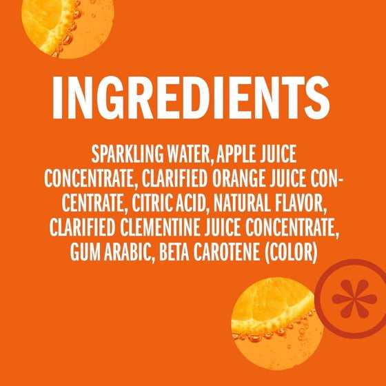 IZZE Sparkling Water Juice Beverage Blend, Clementine, No Sugar Added, 8.4 FL OZ, 12 Cans