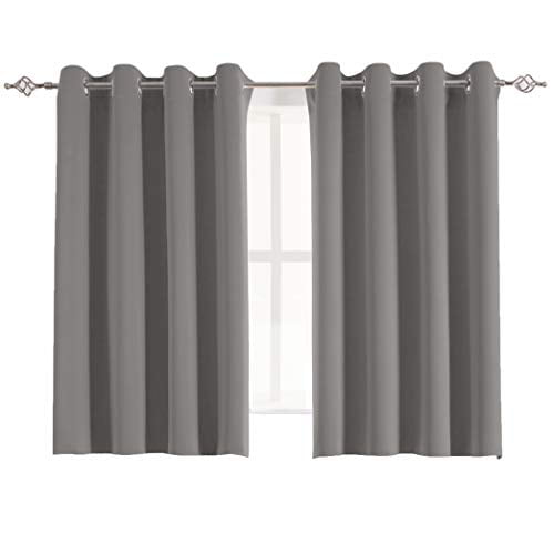 1 Pair Beige Aquazolax Basic Rod Pocket Blackout Curtains Thermal Insulated Window Panel Drapes Room Darkening for Gallery 52x84-inch