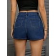 thumbnail image 4 of DARING DIVA Women's High Waist Western Asymmetrical Denim Cargo Skirt Shorts 2XL Dark Blue, 4 of 7