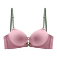 thumbnail image 7 of Lumistal Push Up Bra Contrast Color Thin Strap Bra Front Cup Everyday T Shirt Bra Comfortable No Underwire Wireless Bra Sports Bras for Women S, 7 of 7