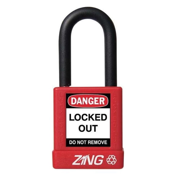 Zing Lockout Padlock,KA,Red,1-3/4"H 7031