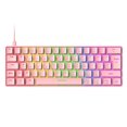 thumbnail image 1 of Teclado mecánico para juegos T60, interruptor azul, teclado de 62 teclas para PC (rosa) Ehuebsd Para estrenar, 1 of 8