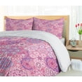 thumbnail image 5 of Ambesonne Bohemian Duvet Cover Sets, Flower Folklore, 2-Queen, Dried Rose Pink, 5 of 7