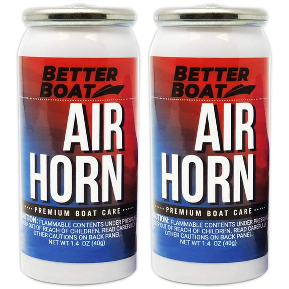 2 Pack Air Horn Refills for 1.4 Ounce Horns Boating Safety Canned Boat Accessories | Marine Grade Airhorn Can Refill - Horn Not Included - 2 Pk (1.4oz)