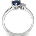 thumbnail image 2 of Sterling Silver Polished Created Sapphire And Diamond Ring (Size 7) Made In Thailand qr7063sep-7, 2 of 5