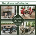 thumbnail image 6 of Hanover Monaco 5-Piece Outdoor High Dining Patio Set, 4 Counter-Height Padded Sling Swivel Chairs and 56" Round Tile Table, Brushed Bronze Finish, Rust-Resistant, All-Weather - MONDN5PCPDBR-C-RED, 6 of 8