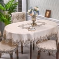 thumbnail image 6 of European lace living room simple tea table tablecloth Hotel Hotel household round table tablecloth light luxury cloth (181 Classic Gold,1pcs chair cover45cm), 6 of 6