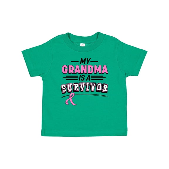 Inktastic My Grandma is a Survivor Breast Cancer Awareness Boys or Girls Baby T-Shirt