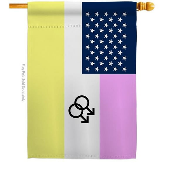 Americana Home & Garden H148665-BO US Twink Support Pride 28 x 40 in. Double-Sided Decorative Horizontal House Flags for Decoration Banner Garden Yard Gift