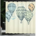 thumbnail image 4 of Ambesonne Vintage Shower Curtain, Air Balloons in Sky, 69"Wx75"L, Green Blue, 4 of 5