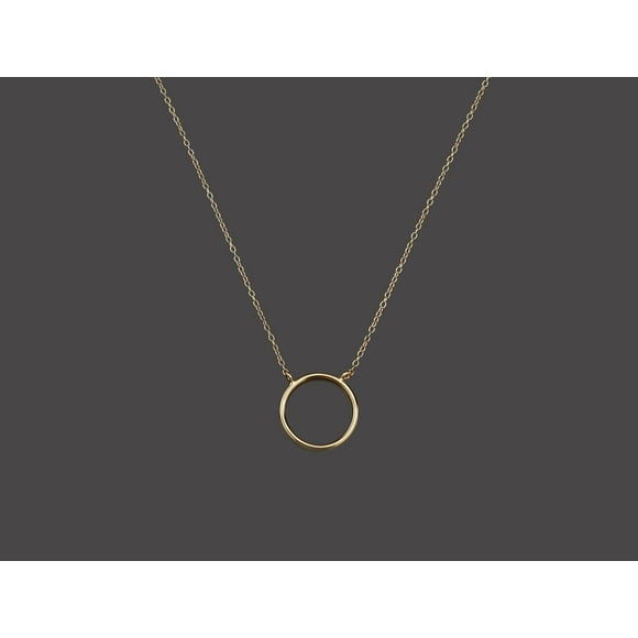 Thea 14K Gold Plated 925 Sterling Silver Circle Pendant Necklace – Dainty 45 cm Chain, Hypoallergenic E-Coat Finish for Women