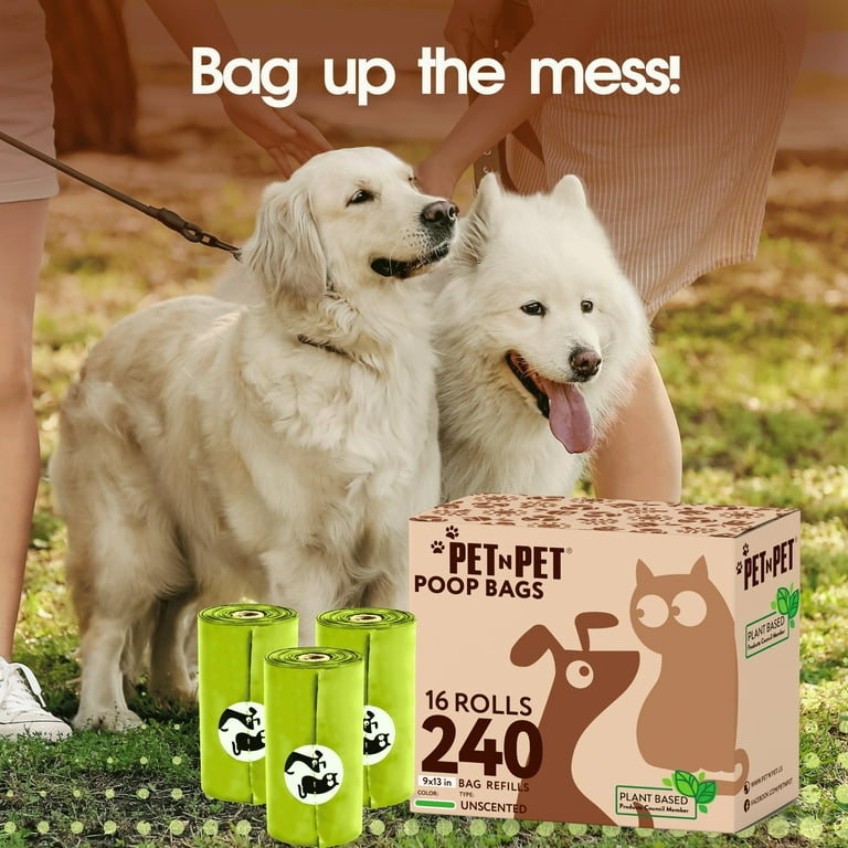 Pet N Pet Poop Bags 240 Count, Leak-Proof, Easy Tear, 9x13 Inches