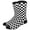 Black / White, variant on Men's Checked Geometric Pattern Novelty Crew Socks, Size 8 to 13, Red / White
