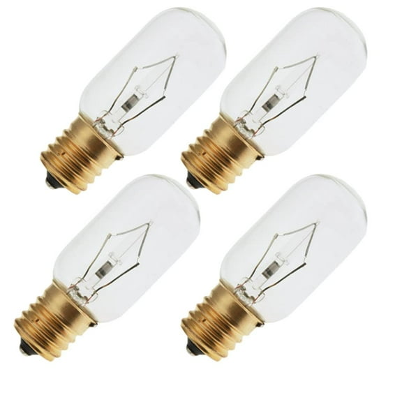 Appliance Light Bulb 40T8N, 130 Volts, E17 Base, Clear T-Shaped Light Bulb (4 Pack)