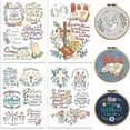 thumbnail image 1 of Water Soluble Embroidery Patterns with Color for Beginners Bible Verses and Flower 4 Sheets with 19pcs Wash Away Embroidery Pattern Stabilizer for Hand Sewing Women Adults, 1 of 9
