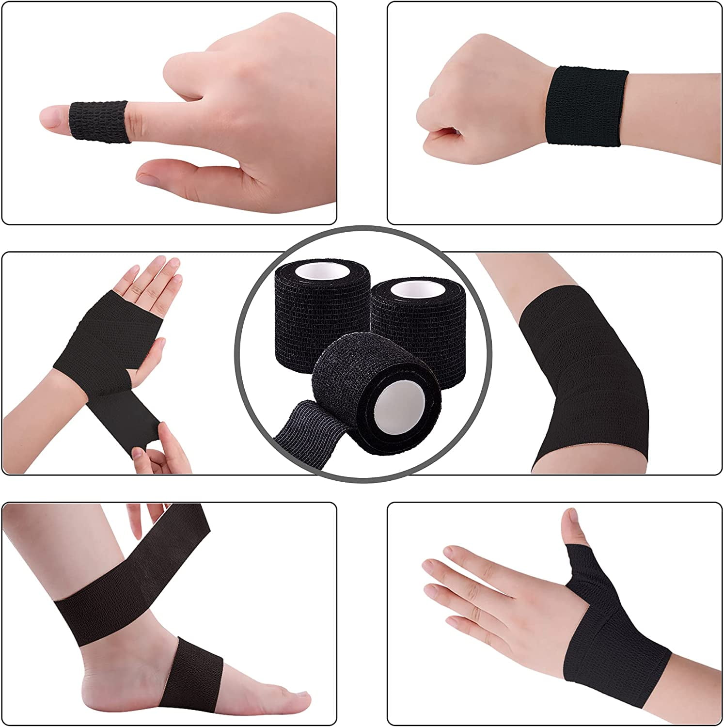 40 Rolls Self Adherent Wrap 2 Inch Self Adhesive Bandages Wrap Tape Stretch Bandage Self Stick Bandage Wraps for Wrist Ankle Swelling Sprains(20 Colors)