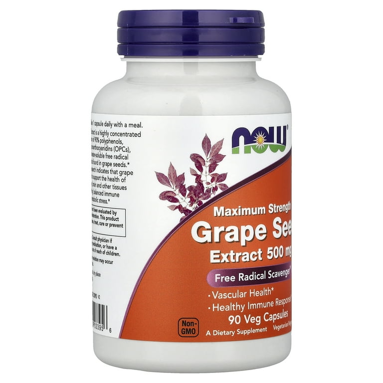 Now Foods - Grape Seed Extract, Maximum Strength 500 mg, 90 Veg