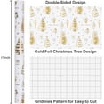 thumbnail image 3 of White Christmas Wrapping Paper, Gold and White Wrapping Paper, Festive Gold Foil Christmas Tree Snowfall Holiday Gift Wrap for Winter Gift Packaging, Vacations (Mini Roll, 17 Inch X 33 Feet), 3 of 14