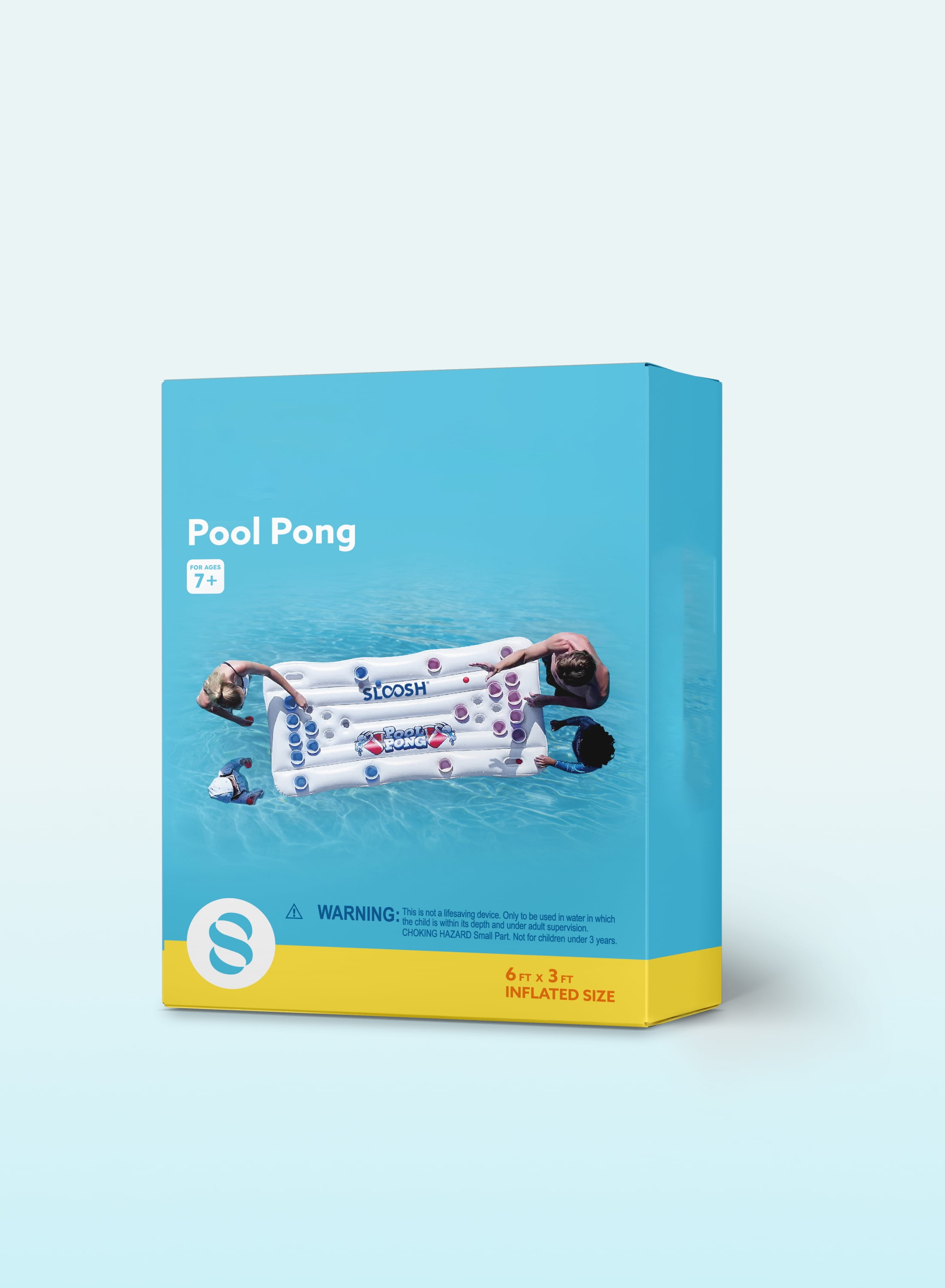 Joyfy Inflatable Pool Bars Cooler, Inflatable Cooler Inflatable Pong Table Pool Games for Adults,6x3 FT with 10 Pong Balls and Cup Holders (No Cups Included)