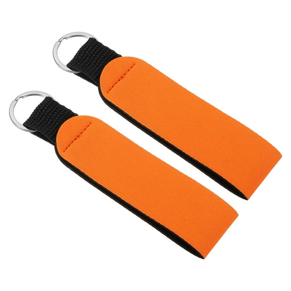Uxcell Neoprene Wristlet Keychain Waterproof Sublimation Lanyard Hand Wrist Lanyard Keychain 2 Pcs Orange