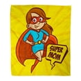 thumbnail image 1 of ASHLEIGH Flannel Throw Blanket Cartoon Blue Girl Superheroes Super Mom Family Red Comic Soft for Bed Sofa and Couch 50x60 Inches, 1 of 1