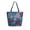 Red Butterflies and Flags, variant on Open Top Canvas Tote Bag with Zipper Reusable Shopping Bag 13.5x15" Roomy Carryall Rose with Flag Pattern