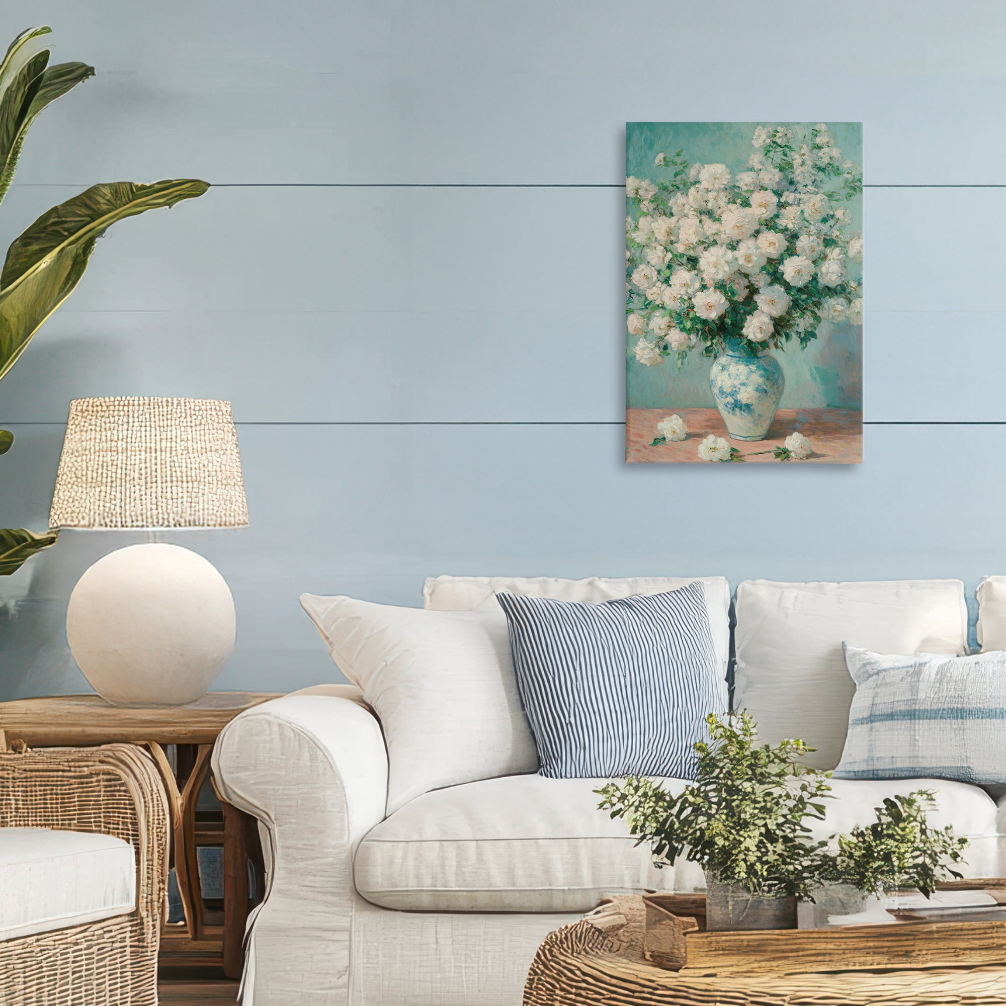 Stupell Industries Lush Bouquet of White Roses Canvas Wall Art, design by Petal Prints Design