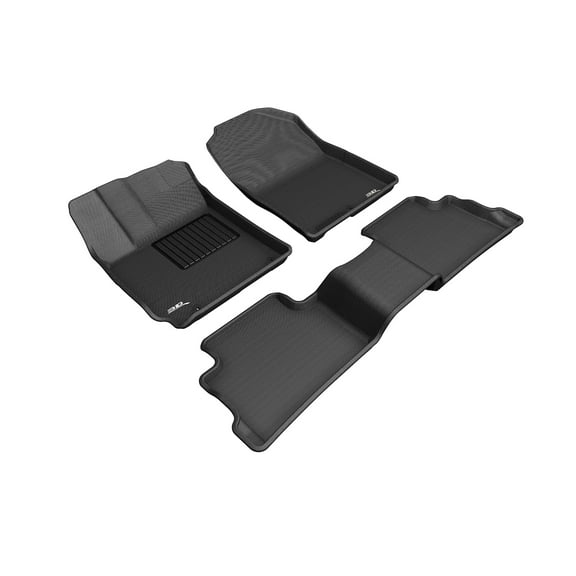 3D MAXpider Custom Fit Kagu Floor Mat (Black) Compatible with Hyundai Kona Gasoline 2018-2023 - Full Set