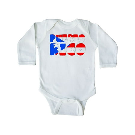 

Inktastic Puerto Rico Flag in Text Gift Baby Boy or Baby Girl Long Sleeve Bodysuit