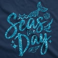 thumbnail image 2 of Womens Tank Seas The Day Tanktop Cute Mermaid Summer Tee for Ladies Glitter Print, 2 of 8